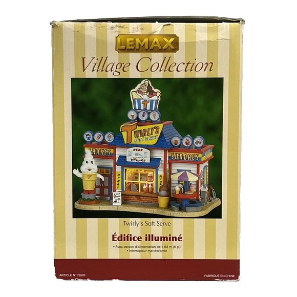 Lemax Village Ceramic TWIRLY'S SOFT SERVE Ice Cream 2007 Light Box Rare - Picture 3 of 14